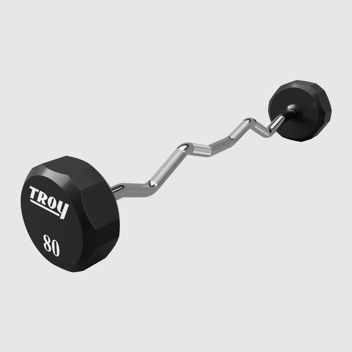 Troy 12 Sided Urethane EZ Curl Barbell Set (20 - 110lbs) - Free Weights - TROY VTX