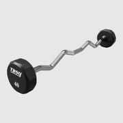 Troy 12 Sided Urethane EZ Curl Barbell Set (20 - 110lbs) - Free Weights - TROY VTX