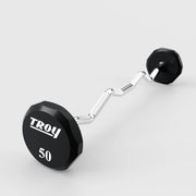 TROY 12 Sided Urethane (EZ Curl) Barbell Set with Rack (20 - 110 lbs.) - Free Weights - Troy VTX
