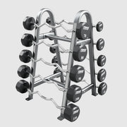 TROY 12 Sided Urethane (EZ Curl) Barbell Set with Rack (20 - 110 lbs.) - Free Weights - Troy VTX