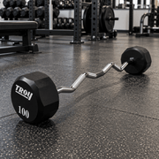 Troy 12-Sided Urethane EZ-Curl Barbells (TZB-U)-Free Weights-Troy VTX