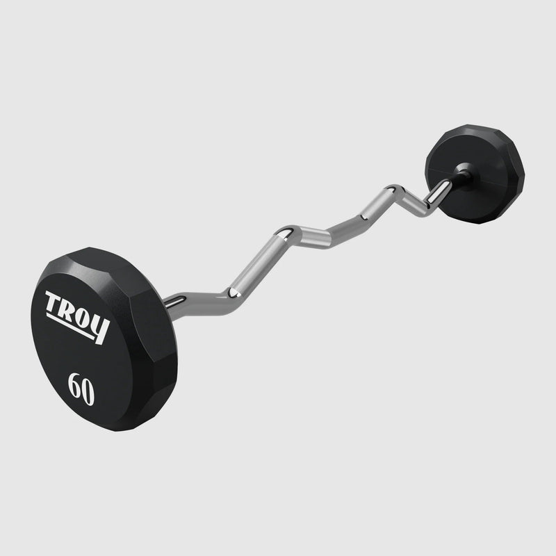 Troy 12 - Sided Urethane EZ - Curl Barbells (TZB - U) - Free Weights - Troy VTX