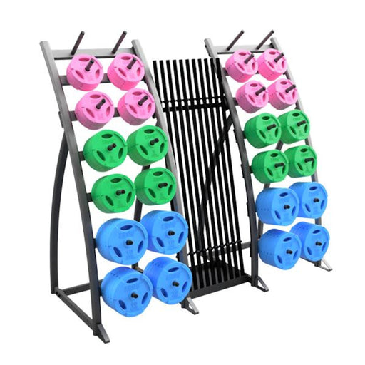 Troy 20 - Pack Colored Cardio Pump Set w/ Rack (TLS - PAC - C) - Free Weights - Troy VTX
