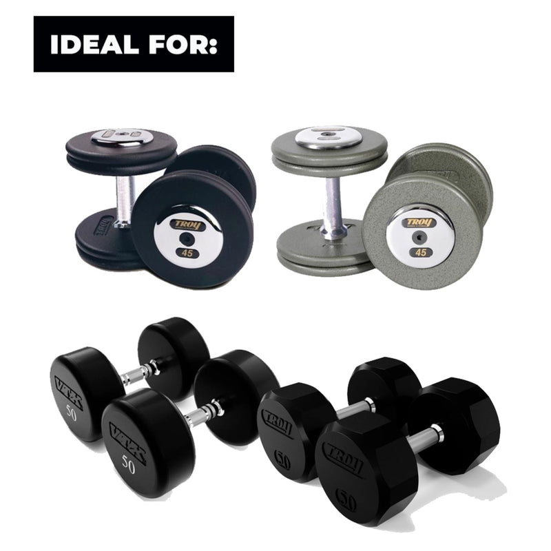 Troy 3 Tier 15 Pair Dumbbell Saddle Rack - Accessories - Troy VTX