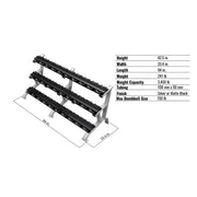 Troy 3 Tier 15 Pair Dumbbell Saddle Rack - Accessories - Troy VTX