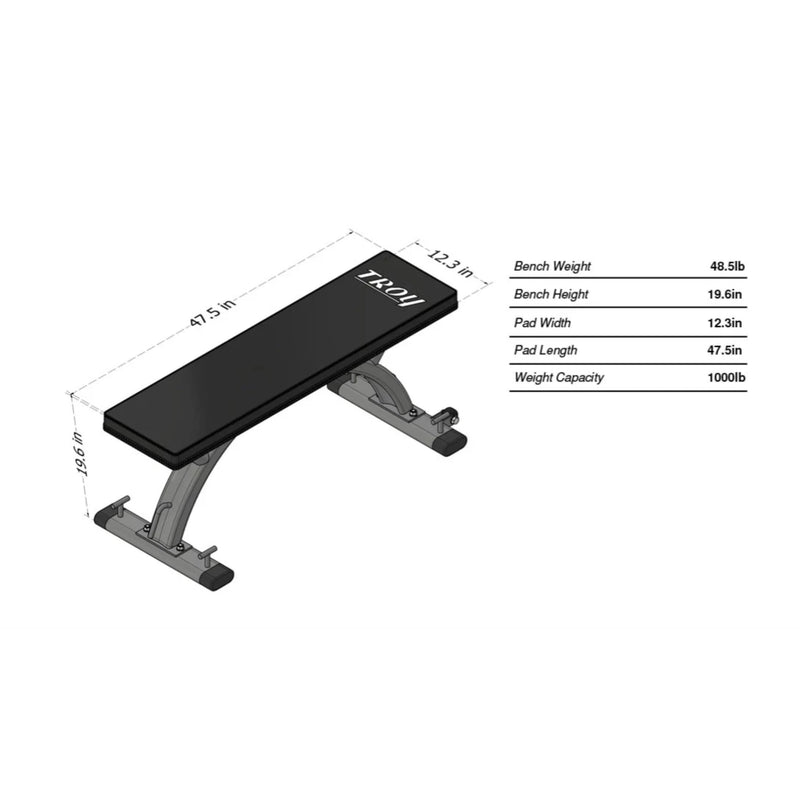 Troy Flat Bench (G - FB) - Benches - Troy VTX