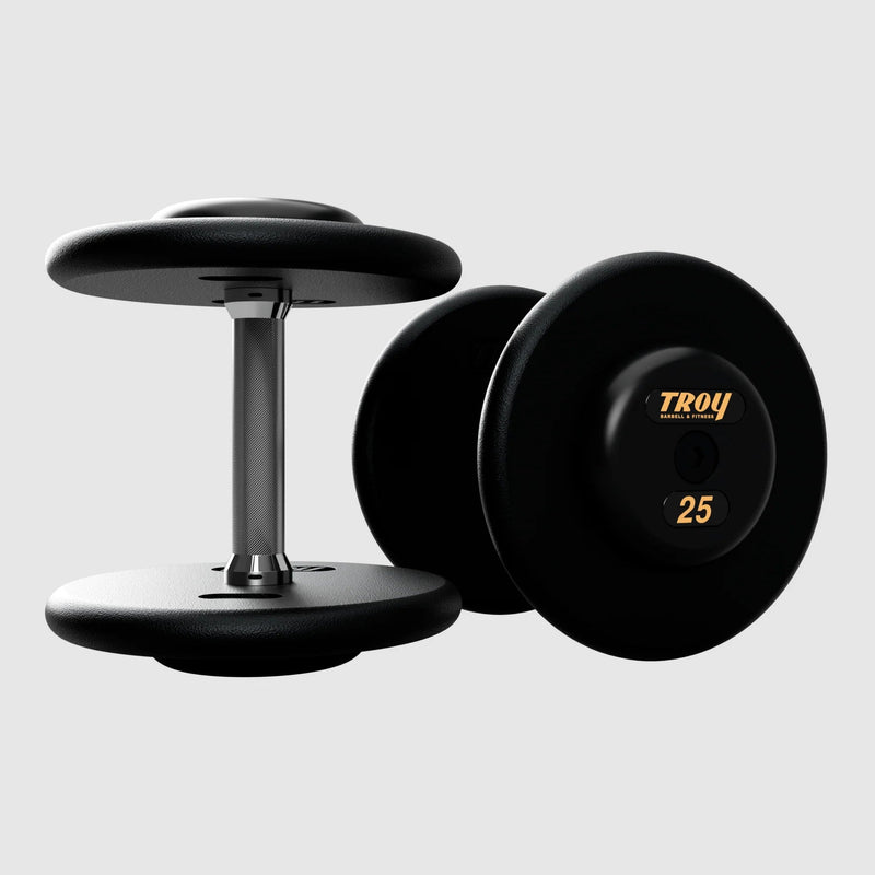Troy Pro - Style Black Cast Iron Dumbbells (Sets) - Free Weights - Troy VTX