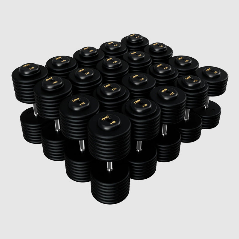 Troy Pro - Style Black Cast Iron Dumbbells (Sets) - Free Weights - Troy VTX