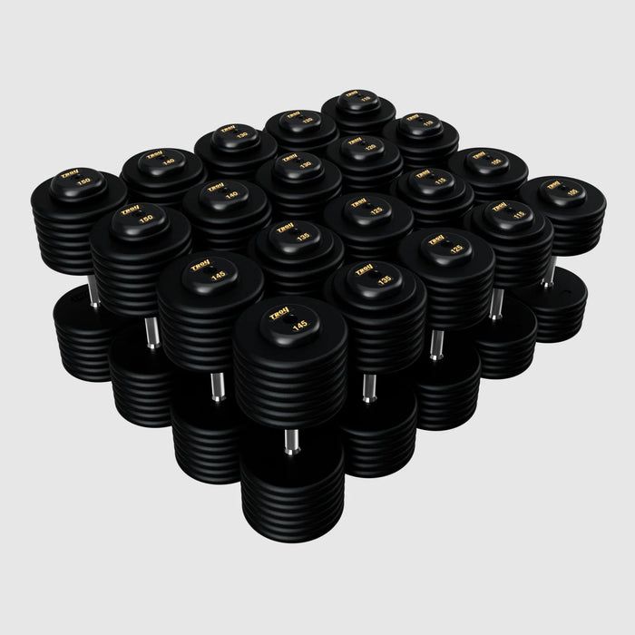 Troy Pro - Style Black Cast Iron Dumbbells (Sets) - Free Weights - Troy VTX