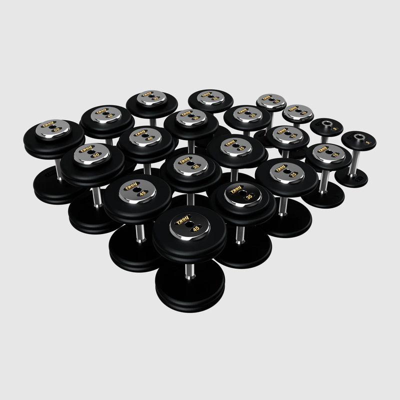 Troy Pro - Style Black Cast Iron Dumbbells (Sets) - Free Weights - Troy VTX