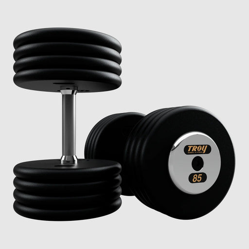Troy Pro - Style Black Cast Iron Dumbbells (Sets) - Free Weights - Troy VTX