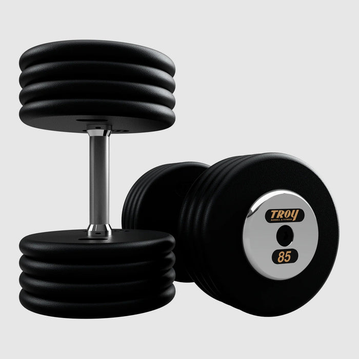 Troy Pro - Style Black Cast Iron Dumbbells (Sets) - Free Weights - Troy VTX