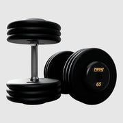 Troy Pro - Style Black Cast Iron Dumbbells (Sets) - Free Weights - Troy VTX