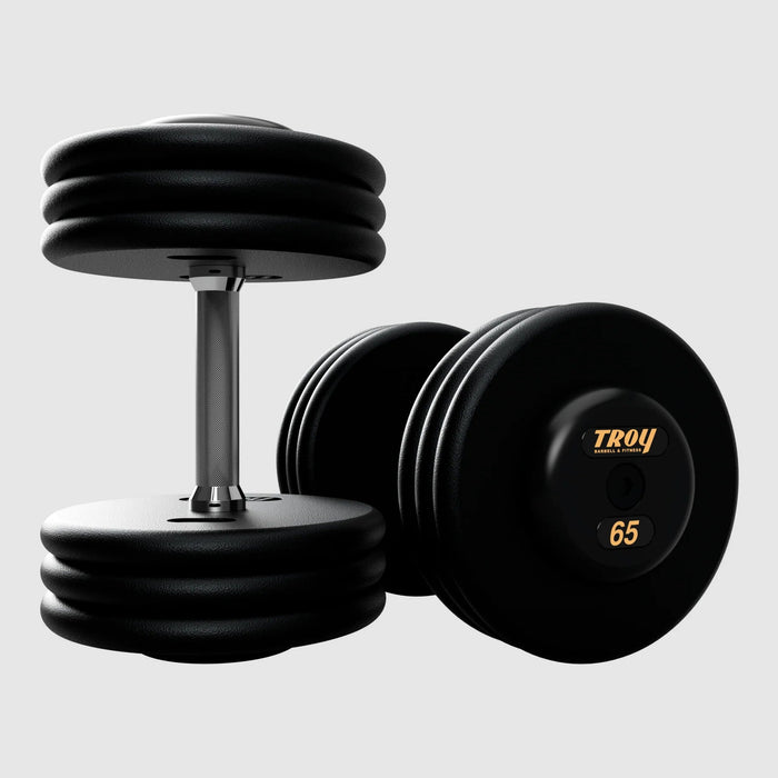 Troy Pro - Style Black Cast Iron Dumbbells (Sets) - Free Weights - Troy VTX