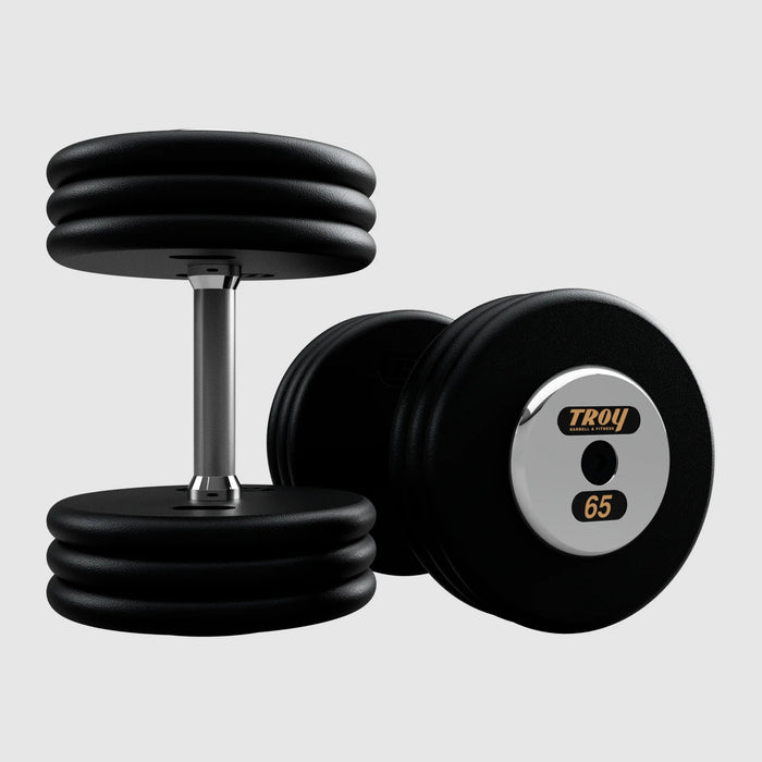 Troy Pro - Style Black Cast Iron Dumbbells (Sets) - Free Weights - Troy VTX
