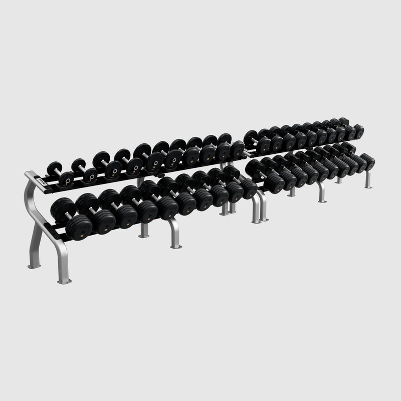 Troy Rubber Pro - Style Dumbbells w/ 2 Saddle Racks (5 - 100 lbs.) - Free Weights - Troy VTX