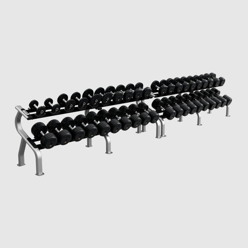 Troy Rubber Pro - Style Dumbbells w/ 2 Saddle Racks (5 - 100 lbs.) - Free Weights - Troy VTX