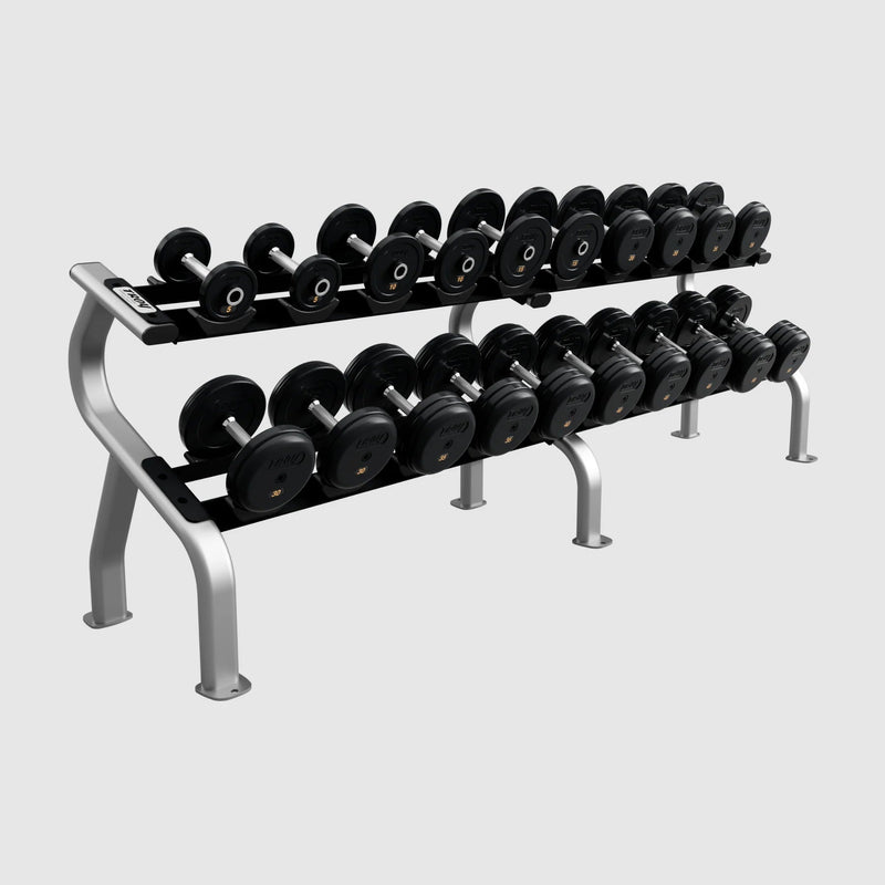 Troy Rubber Pro - Style Dumbbells w/ Saddle Rack (5 - 50 lbs.) - Free Weights - Troy VTX