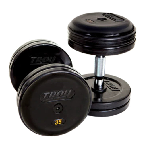 Troy Rubber Pro - Style Dumbbells w/ Saddle Rack (5 - 50 lbs.) - Free Weights - Troy VTX
