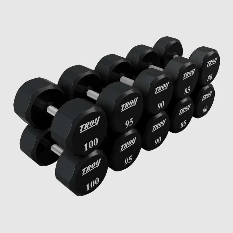 Troy (TSD - U) 12 - Sided Urethane Dumbbells (Sets) - Free Weights - Troy VTX