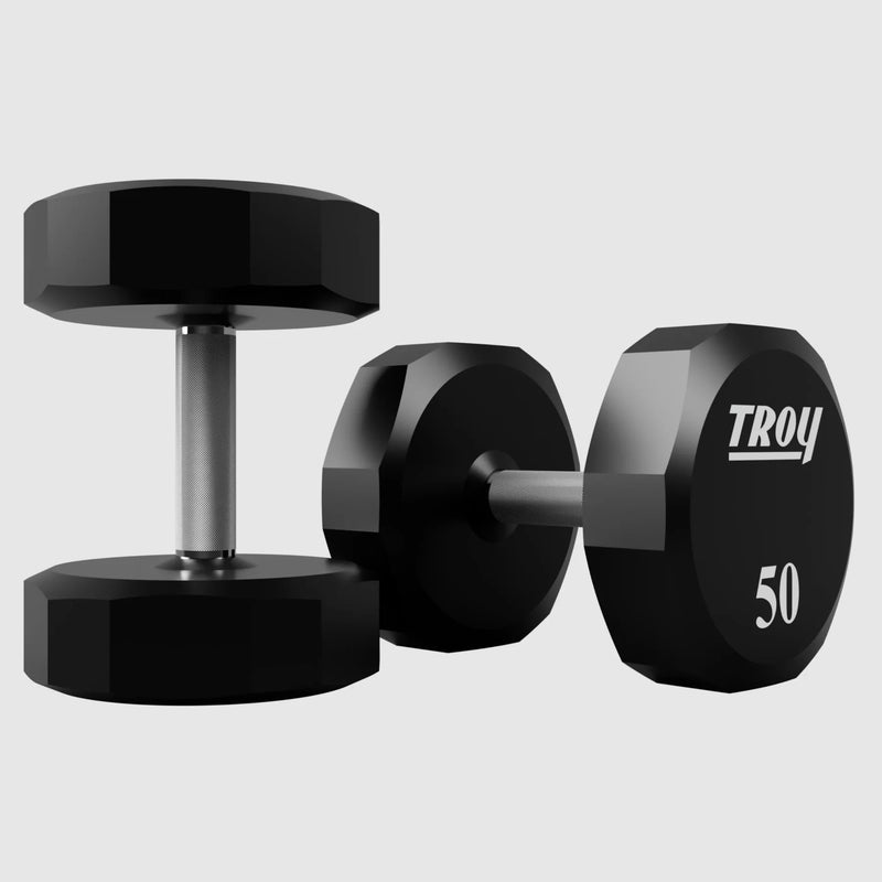 Troy (TSD - U) 12 - Sided Urethane Dumbbells (Sets) - Free Weights - Troy VTX