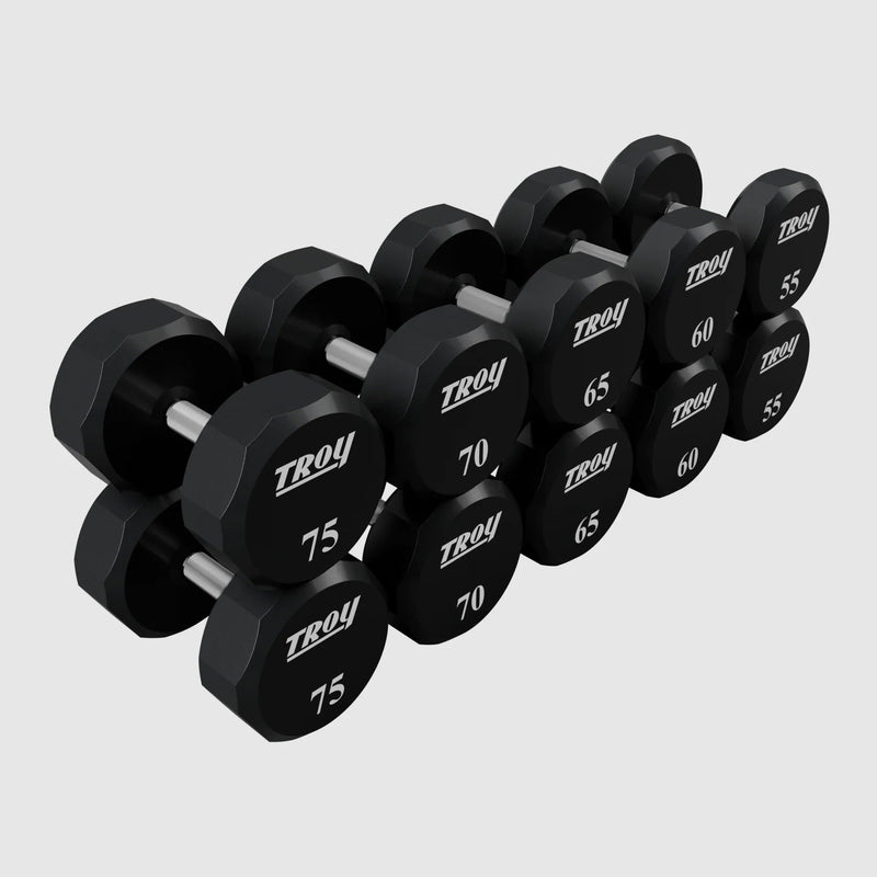 Troy (TSD - U) 12 - Sided Urethane Dumbbells (Sets) - Free Weights - Troy VTX