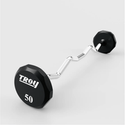 Troy VTX 12 - Sided Urethane E - Z Curl Barbells (20 - 60 lbs) & 5 Set BB Rack - Free Weights - Troy VTX