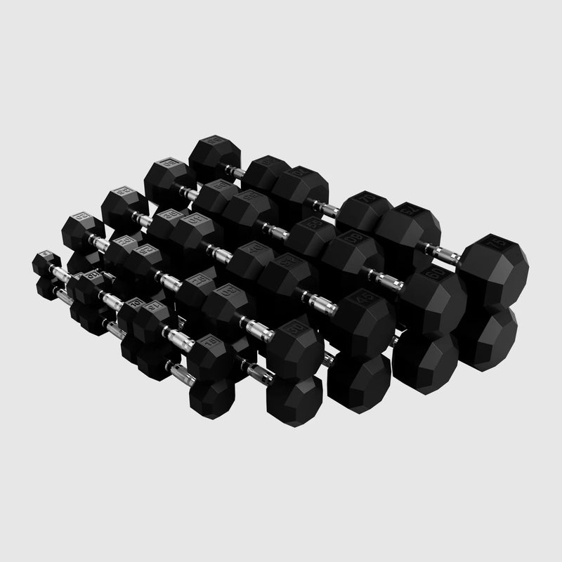 Troy VTX 8 - sided Rubber Encased Dumbbells - Free Weights - Troy VTX