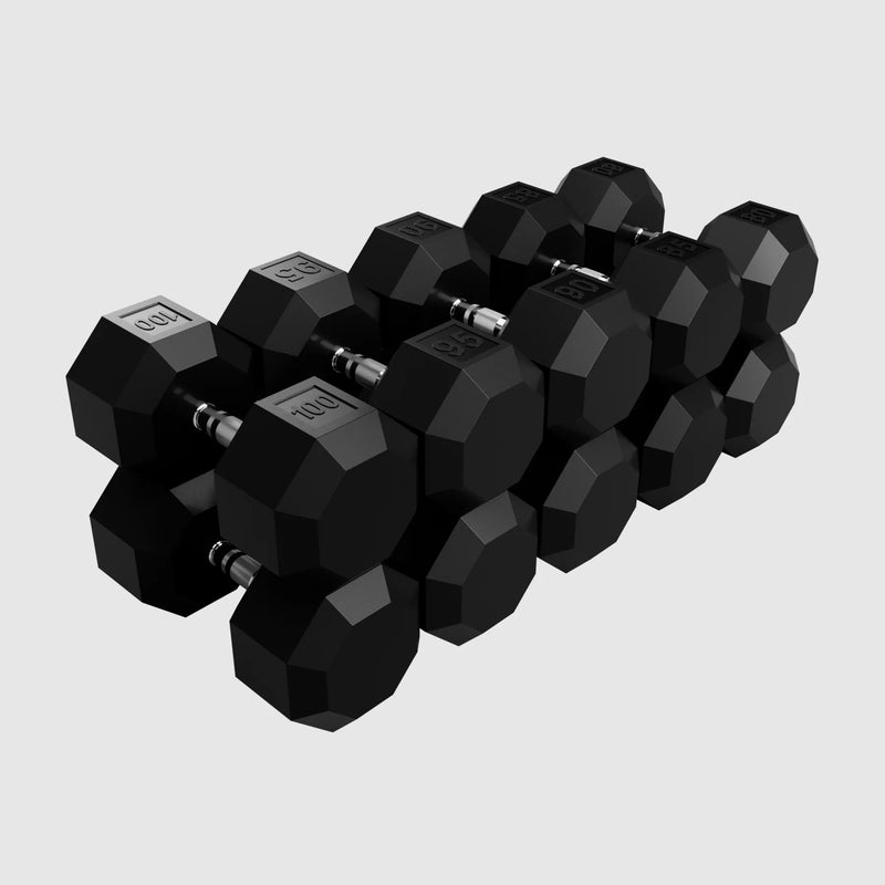 Troy VTX 8 - sided Rubber Encased Dumbbells - Free Weights - Troy VTX