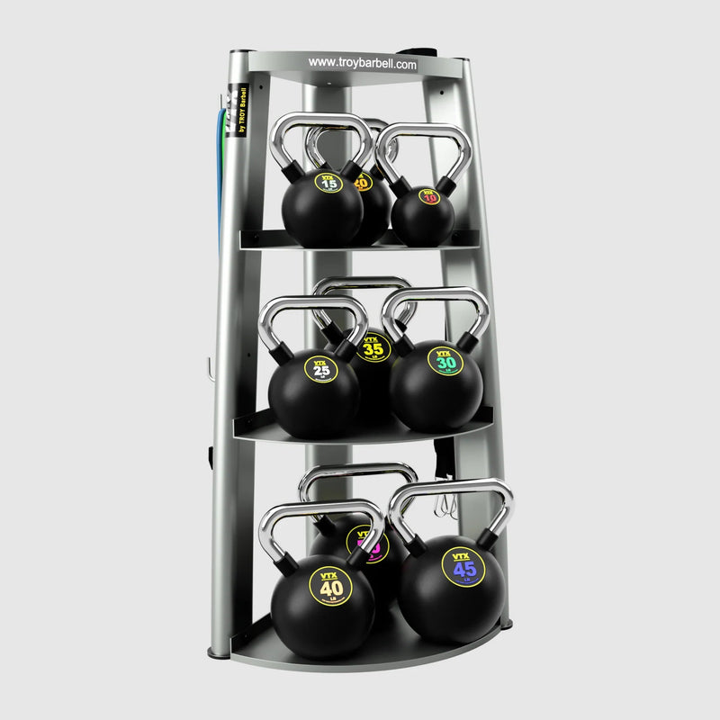 Troy VTX Club Kettlebell Set & Rack - Free Weights - Troy VTX