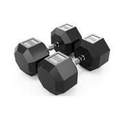 Troy VTX Rubber Dumbbells with Rail Rack (5 - 100 lbs) - Free Weights - Troy VTX