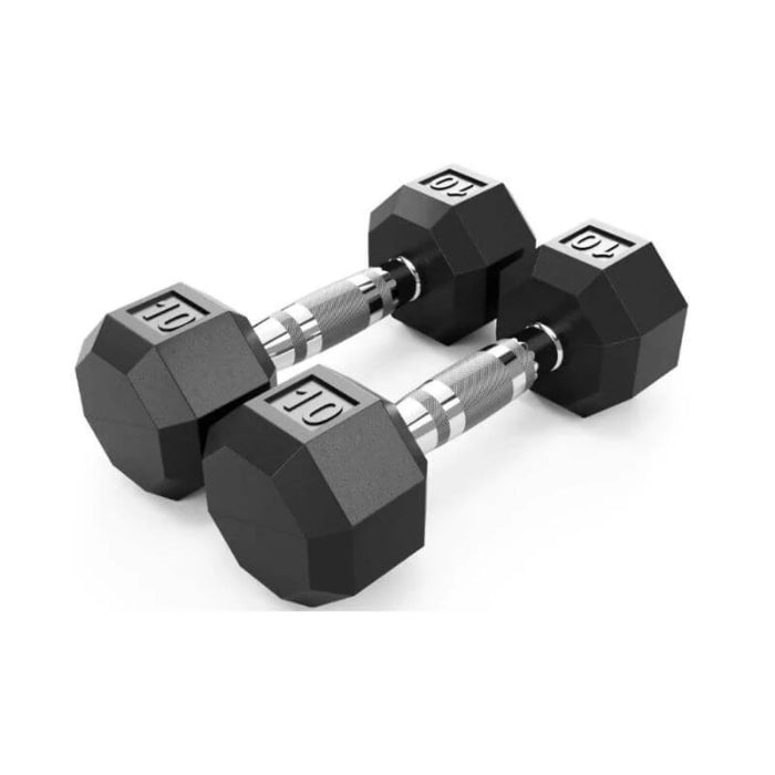 Troy VTX Rubber Dumbbells with Rail Rack (5 - 100 lbs) - Free Weights - Troy VTX