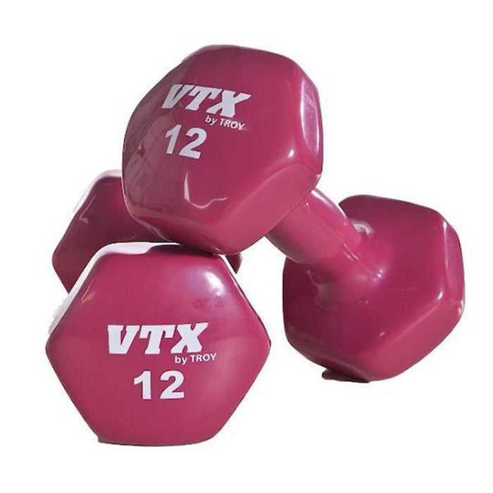 Troy VTX Vinyl Dumbbell Set With Rack