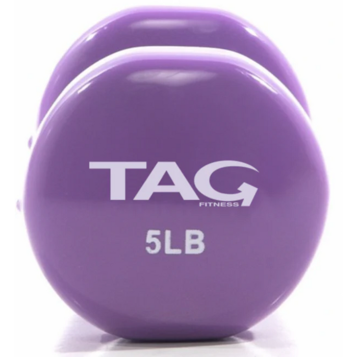 TAG Fitness Vinyl Coated Beauty Bell Dumbbell (Complete Set)