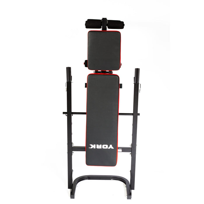 York Aspire 120 Flat - to - Incline Folding Bench with Leg Curl - Benches - Gym Emotion