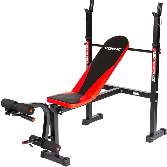 York Aspire 320 Multi Purpose Flat to Incline Bench with Arm/Leg Curl - Benches - York Barbell