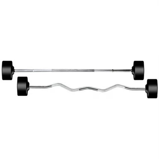 York Barbell (20 - 110 lbs) Rubber Fixed Pro Barbell Sets with Rack - Free Weights - York Barbell