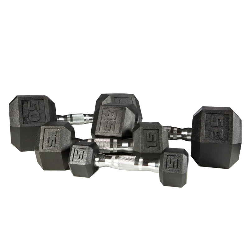 YORK Premium PVC Hex Dumbbells Set (5 - 50 lbs) - Free Weights - York Barbell