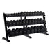 York Rubber Hex Dumbbell Set with Rack (5 - 75 lbs) - Free Weights - York Barbell