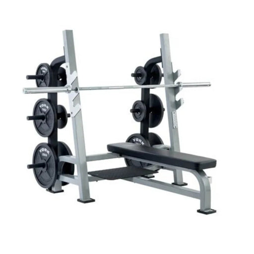 YORK ST Olympic Flat Bench w/Gun Racks - Benches - York Barbell