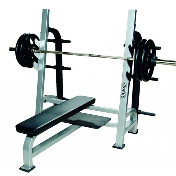 YORK ST Olympic Flat Bench w/Gun Racks - Benches - York Barbell