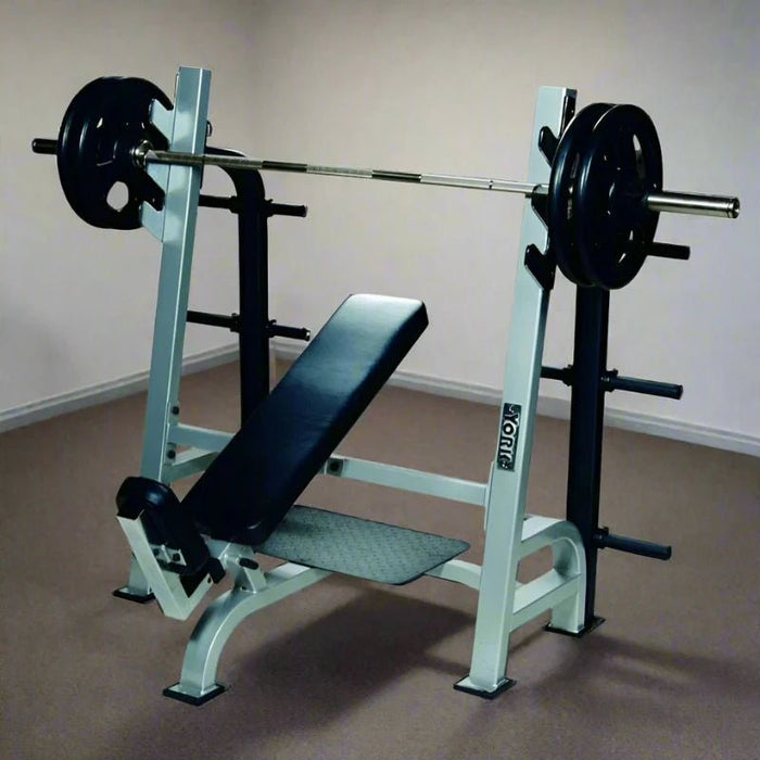 YORK ST Olympic Incline Bench w/Gun Racks - Benches - York Barbell